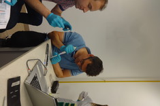 Project staff doing experiment