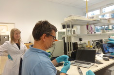 Project staff doing experiment