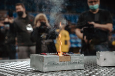 destroys robots - burning robot